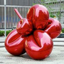 Hot sale red color stainless steel flower sculpture